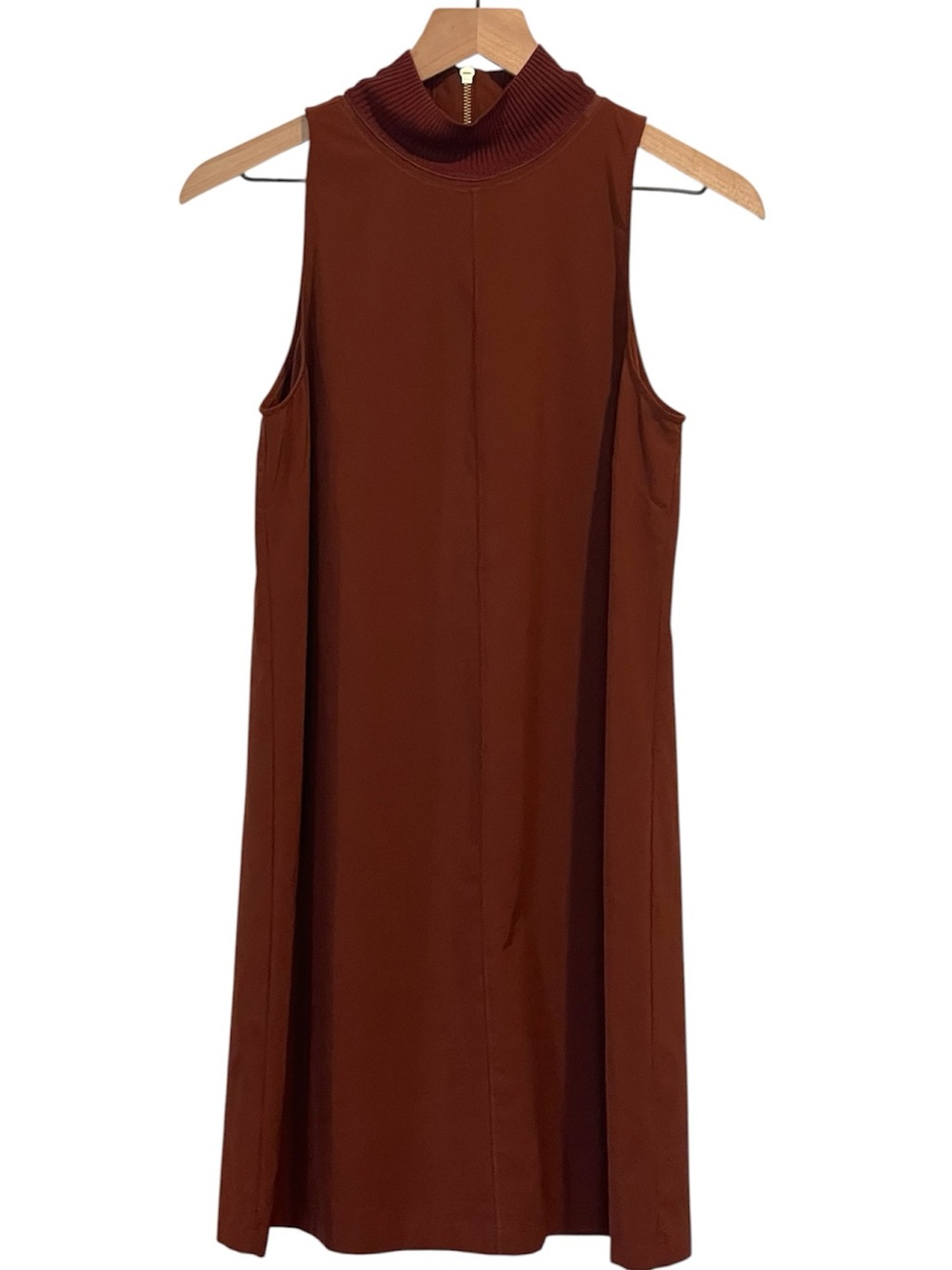 Athleta Initiative Sleeveless Mock Neck Mini Dress in Adirondack Brown, Size XS - Picture 2 of 15